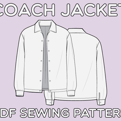 Coach Jacket PDF Sewing Pattern Sizes XS / S / M / L / XL - Etsy UK