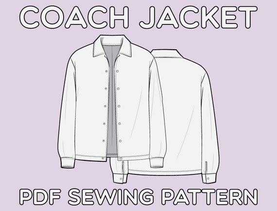 Coach Jacket PDF Sewing Pattern Sizes XS / S / M / L / XL | Etsy Australia
