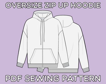 Oversize Hoodie PDF Sewing Pattern Sizes XS / S / M / L / XL | Etsy