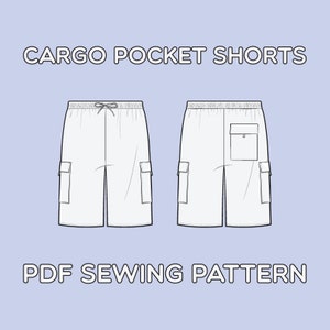 Cargo Pocket Shorts PDF Sewing Pattern Sizes XS / S / M / L / XL