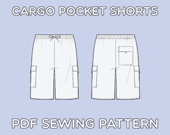 Cargo Pocket Shorts PDF Sewing Pattern Sizes XS / S / M / L / XL