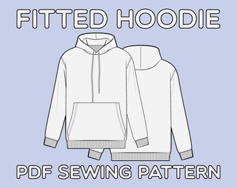 Hoodie PDF Sewing Pattern Sizes XS / S / M / L / XL