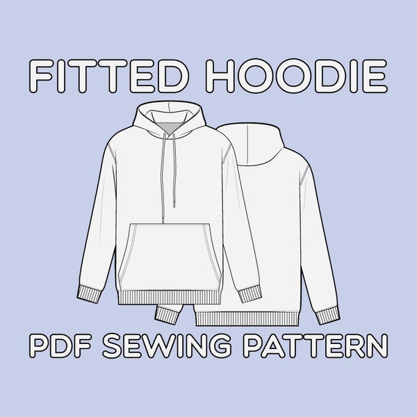 Hoodie PDF Sewing Pattern Sizes XS / S / M / L / XL