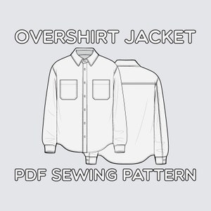 Overshirt Jacket PDF Sewing Pattern Sizes XS / S / M / L / XL