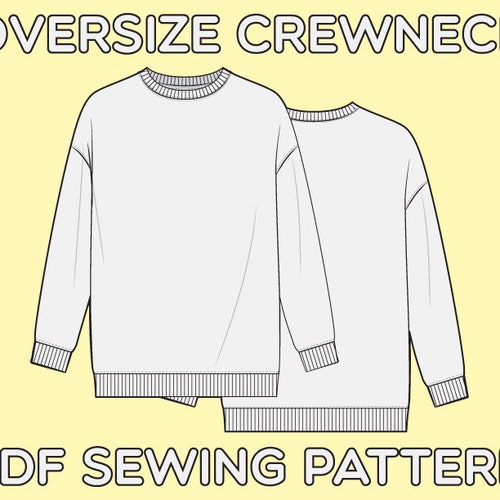 Long Sleeve Crewneck PDF Sewing Pattern Sizes XS / S / M / L / - Etsy
