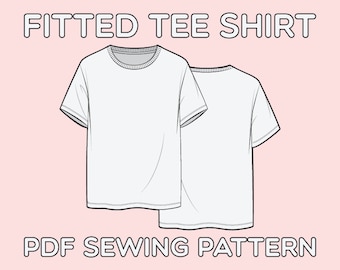 T-shirt PDF naaipatroon maten XS / S / M / L / XL