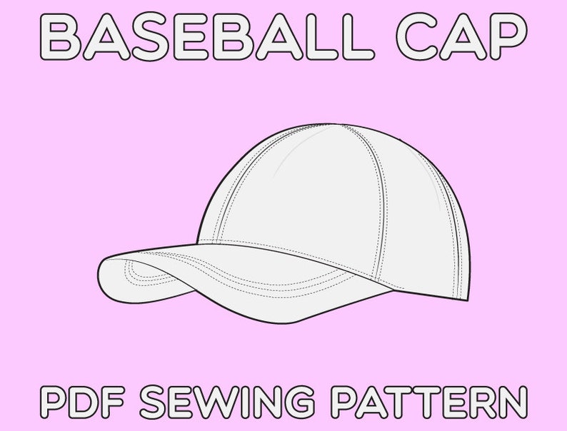 Baseball Cap PDF Sewing Pattern One Size Etsy Australia Baseball Cap PDF Sewing Pattern One Size Etsy Australia