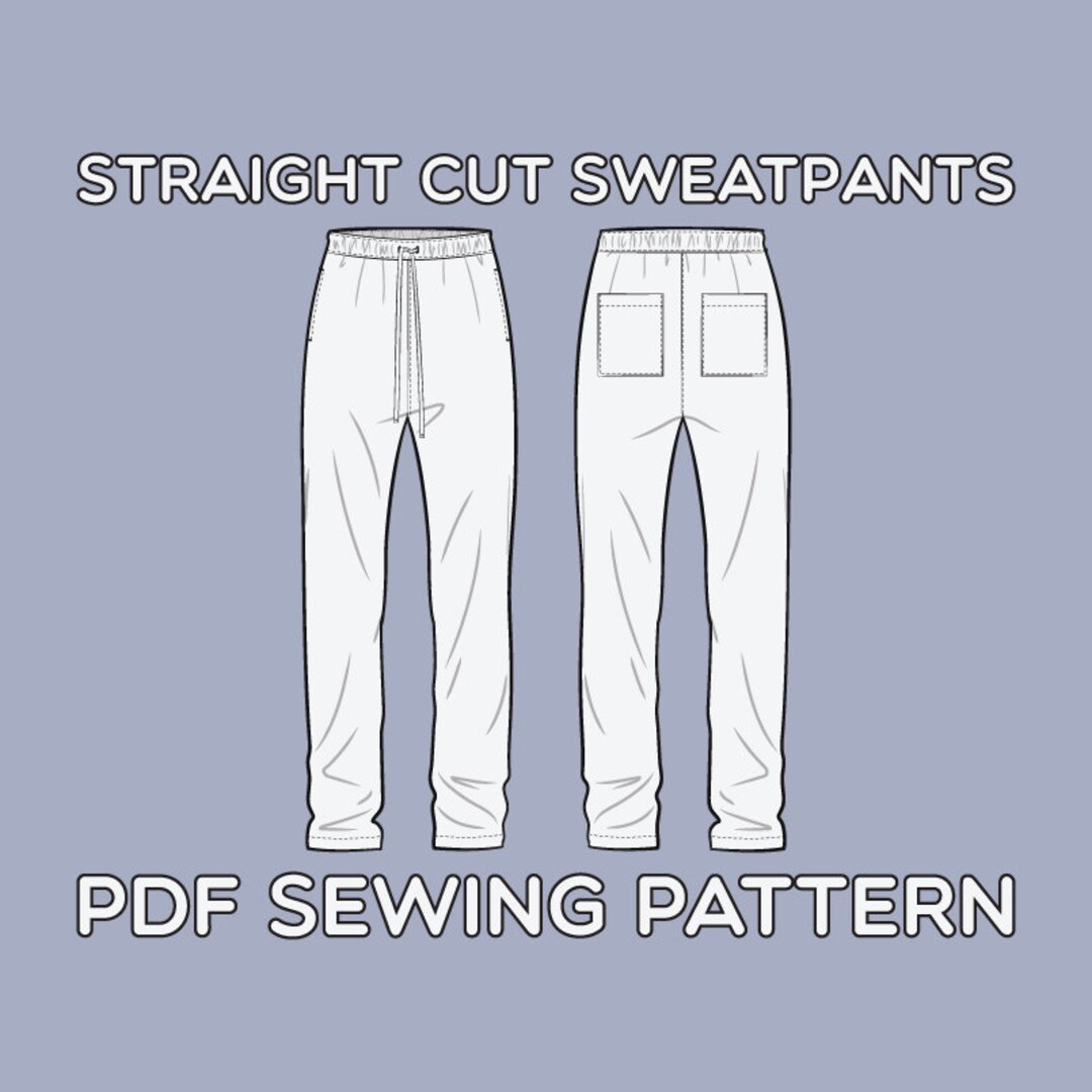 Straight Cut Sweatpants PDF Sewing Pattern Sizes XS / S / M / L / XL - Etsy