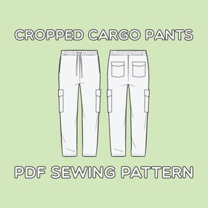 Cropped Cargo Pants PDF Sewing Pattern Sizes XS / S / M / L / XL