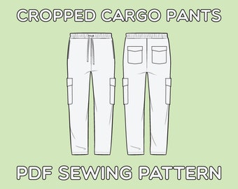 Cropped Cargo Pants PDF Sewing Pattern Sizes XS / S / M / L / XL