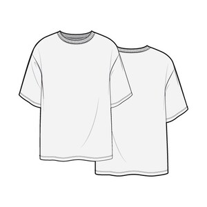 Op de afbeelding: Een wit T-shirt met korte mouwen en een ronde hals. Het T-shirt wordt van voren en achteren getoond.