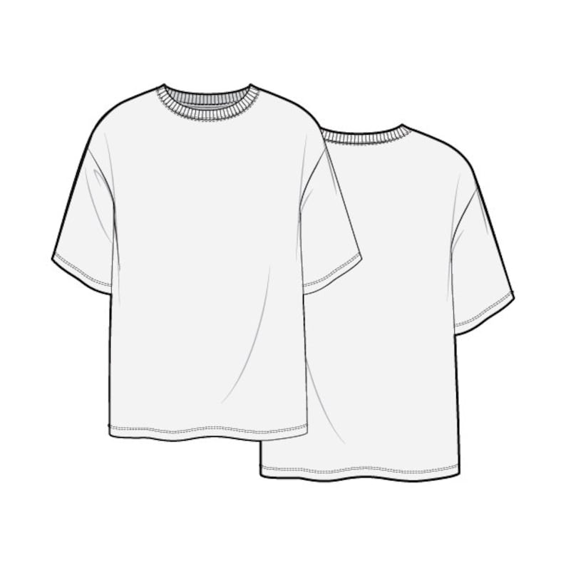 Технический рисунок футболки оверсайз