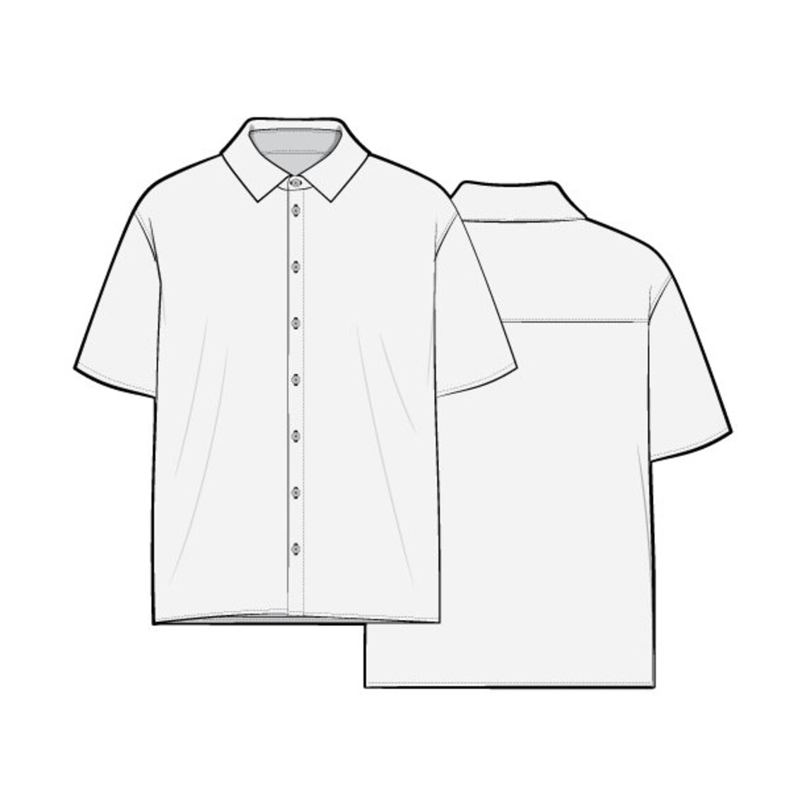 short-sleeve-button-up-shirt-pdf-sewing-pattern-sizes-xs-s-etsy