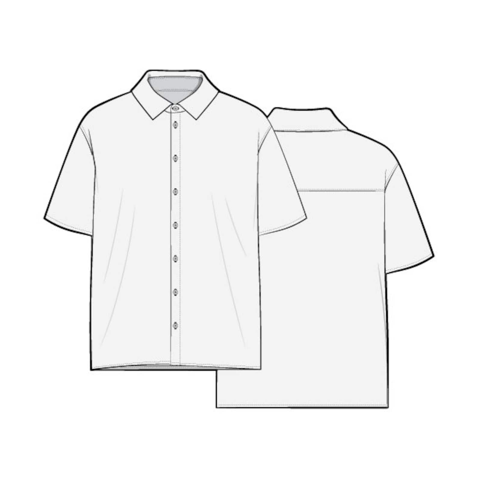 Short Sleeve Button up Shirt PDF Sewing Pattern Sizes XS / S / - Etsy