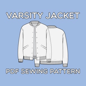 Varsity Jacket PDF Sewing Pattern Sizes XS / S / M / L / XL