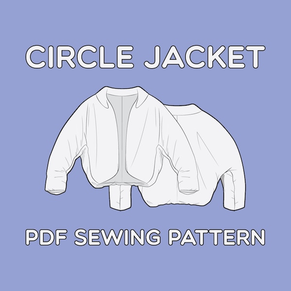 Molde em PDF para jaqueta puffer circular, tamanhos PP / P / M / G / GG