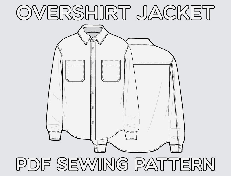 Overshirt Jacket PDF Sewing Pattern Sizes XS / S / M / L / XL - Etsy