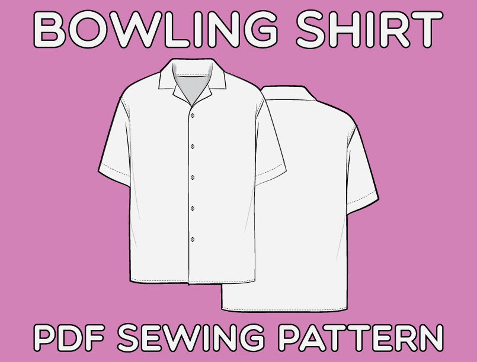 Bowling Shirt PDF Sewing Pattern Sizes XS / S / M / L / XL Etsy