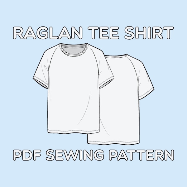 Raglan Shirt PDF Schnittmuster Größen XS / S / M / L / XL