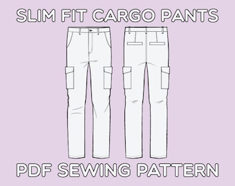 Slim Fit Cargo Pants Sewing Pattern (PDF)