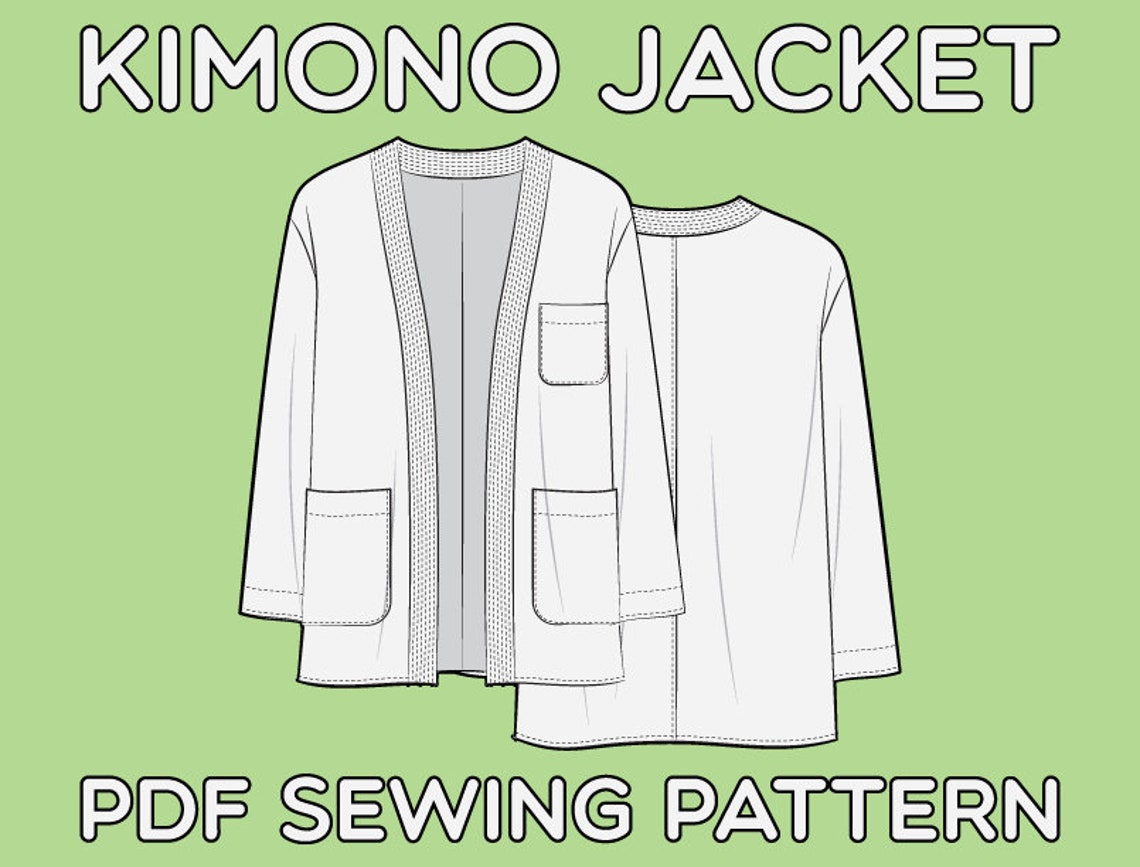 Kimono Jacket PDF Sewing Pattern Sizes XS / S / M / L / XL - Etsy Canada