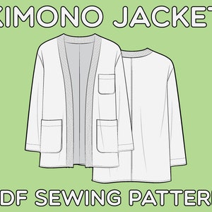 Kimono Jacket PDF Sewing Pattern Sizes XS / S / M / L / XL - Etsy