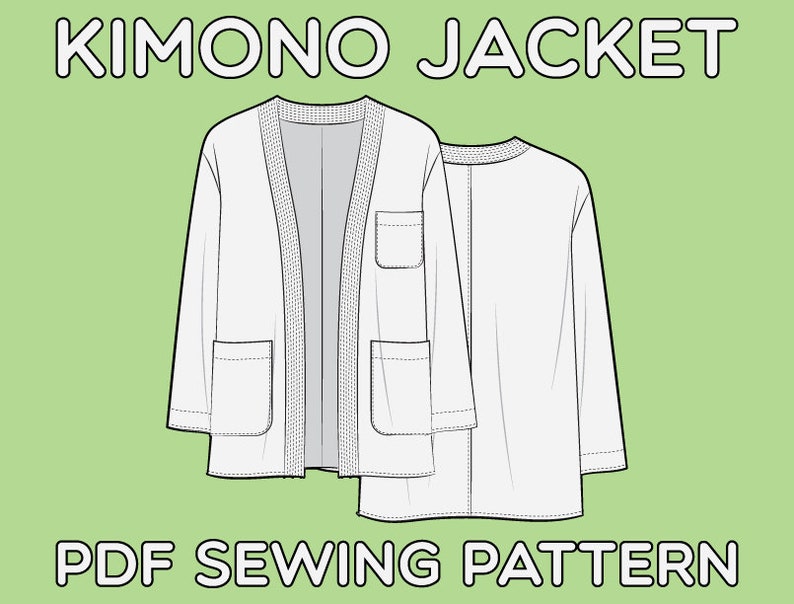 Kimono Jacket PDF Sewing Pattern Sizes XS / S / M / L / XL 