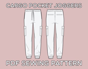 Cargo Pocket Joggers PDF Sewing Pattern Sizes XS / S / M / L / XL