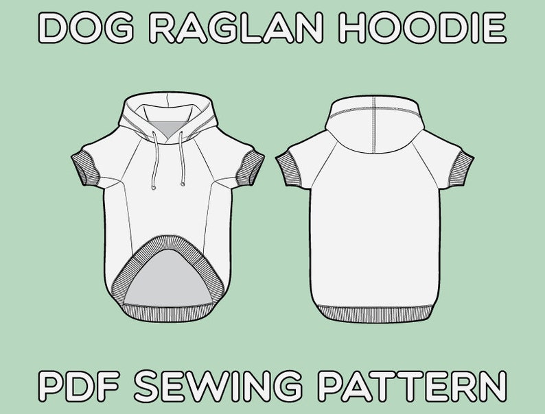 Dog Raglan Hoodie PDF Sewing Pattern Sizes XS / S / M / L / XL - Etsy