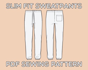 Slim Fit Sweatpants PDF Sewing Pattern Sizes XS / S / M / L / XL