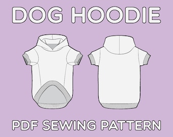 Dog Hoodie PDF Sewing Pattern Sizes XS / S / M / L / XL / 2XL