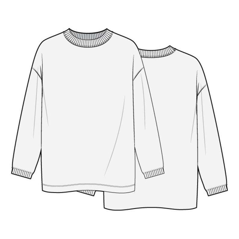 Технический рисунок футболки оверсайз