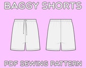 Baggy Shorts PDF Sewing Pattern Sizes XS S M L XL
