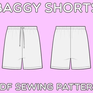 Baggy Shorts PDF Sewing Pattern Sizes 