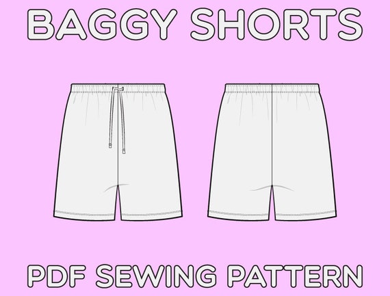 Baggy Shorts PDF Sewing Pattern Sizes XS / S / M / L / XL - Etsy