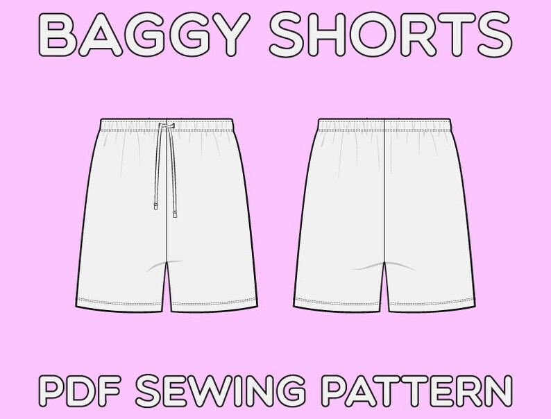 Baggy Shorts PDF Sewing Pattern Sizes XS S M L XL