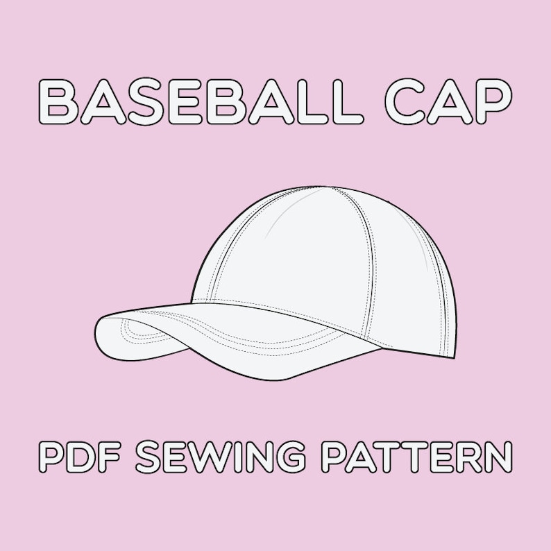 Baseball Cap PDF Sewing Pattern One Size image 1