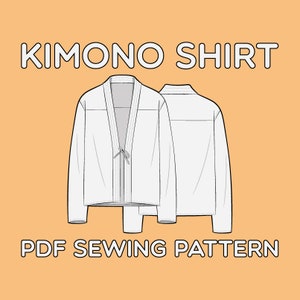 Kimono Shirt PDF Sewing Pattern Sizes XS / S / M / L / XL