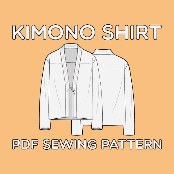 Kimono Shirt PDF Sewing Pattern Sizes XS / S / M / L / XL