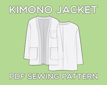 着物ジャケットの縫製パターン PDF サイズ XS / S / M / L / XL