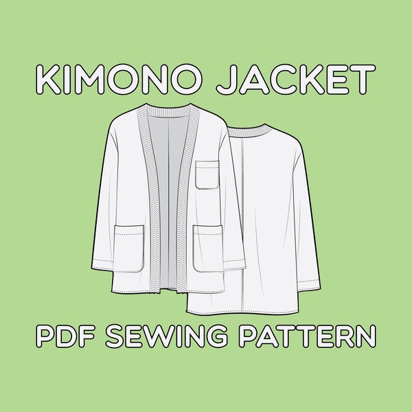 Kimono Jacket Sewing Pattern PDF Sizes XS / S / M / L / XL
