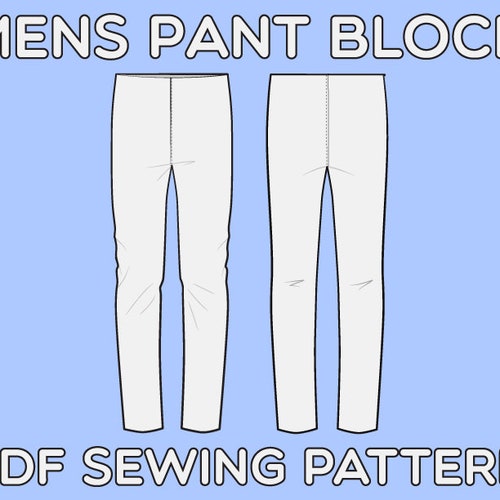 Slim Fit Trousers PDF Sewing Pattern Sizes 28 / 29 / 30 / 31 / - Etsy ...