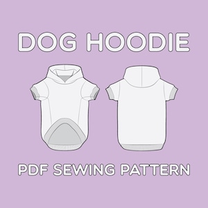 Dog Hoodie Sewing Pattern PDF Sizes XS / S / M / L / XL / 2XL image 1