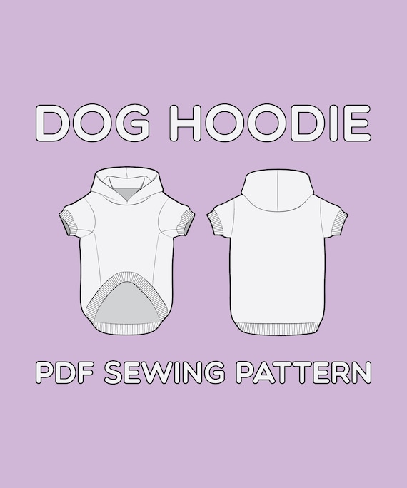 Dog Hoodie Sewing Pattern PDF Sizes XS / S / M / L / XL / 2XL