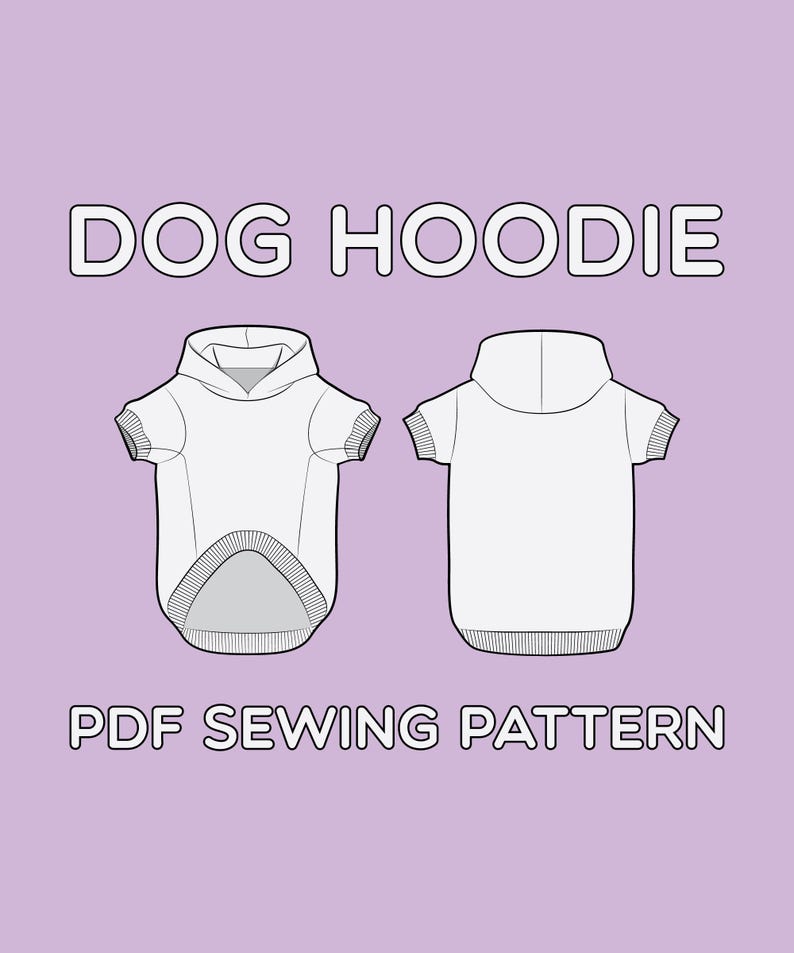 Dog Hoodie Sewing Pattern PDF Sizes XS / S / M / L / XL / 2XL image 1