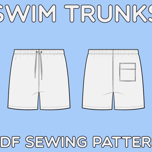 Mens Swim Trunks Pattern Etsy