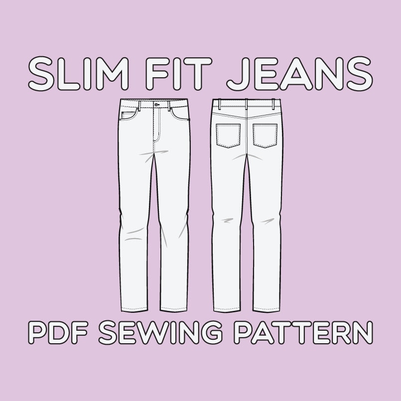 Simple Jean Pattern Men's Slim Fit Jeans Sewing Pattern (PDF) - Etsy