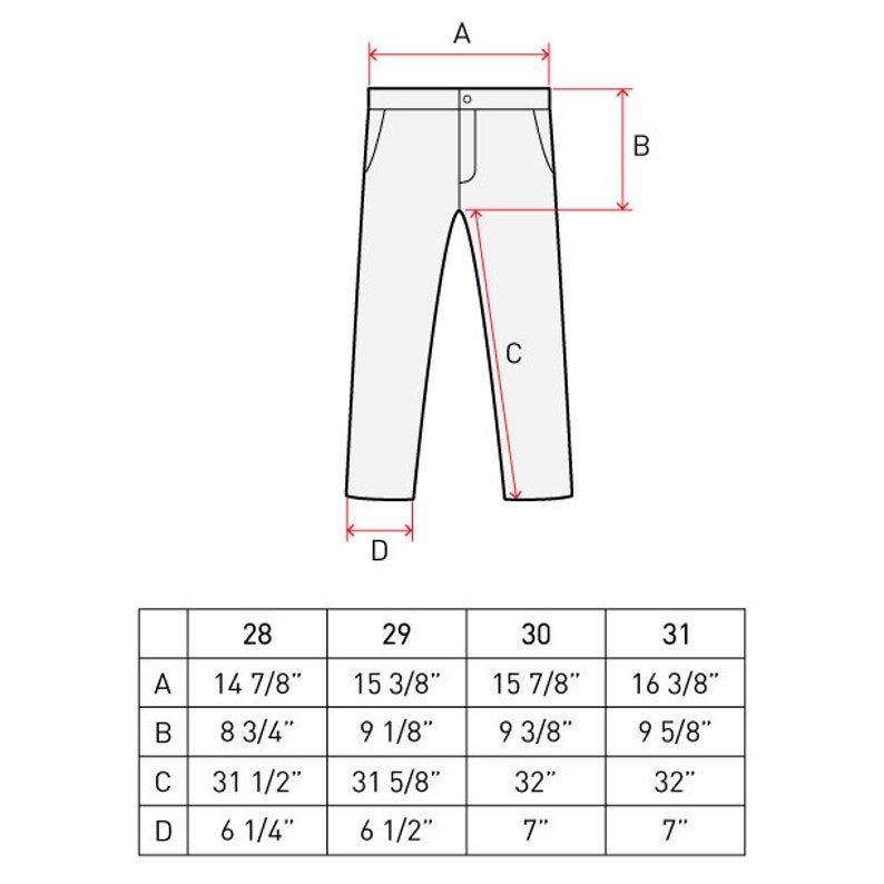 Slim Fit 5 Pocket Jeans PDF Sewing Pattern Sizes 28 / 29 / 30 | Etsy