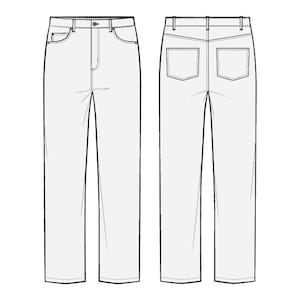 Baggy 5 Pocket Jeans PDF Sewing Pattern Sizes 28 / 29 / 30 / 31 / 32 / 33 / 34 / 36 image 3