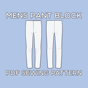 Bloc de pantalons pour hommes PDF Patron Tailles 28 / 29 / 30 / 31 / 32 / 33 / 34 / 36